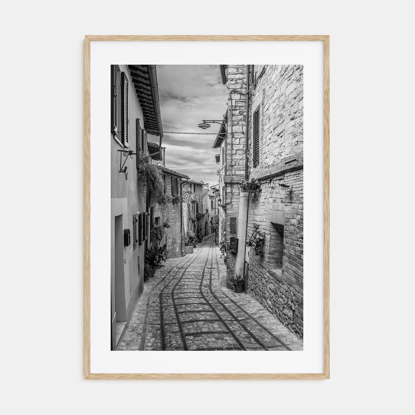 Old Town in Italy Photo B&W Poster