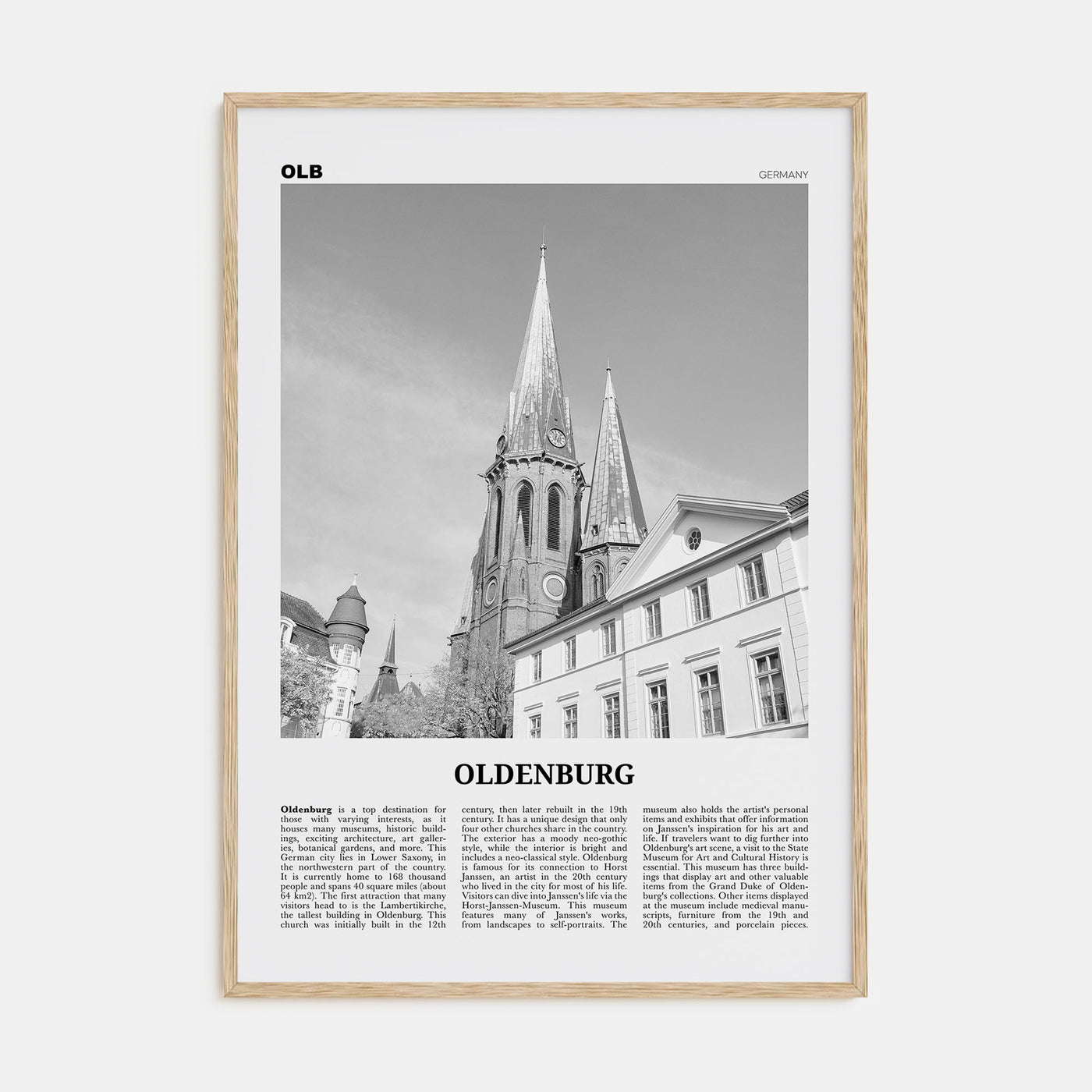 Oldenburg Travel B&W Poster