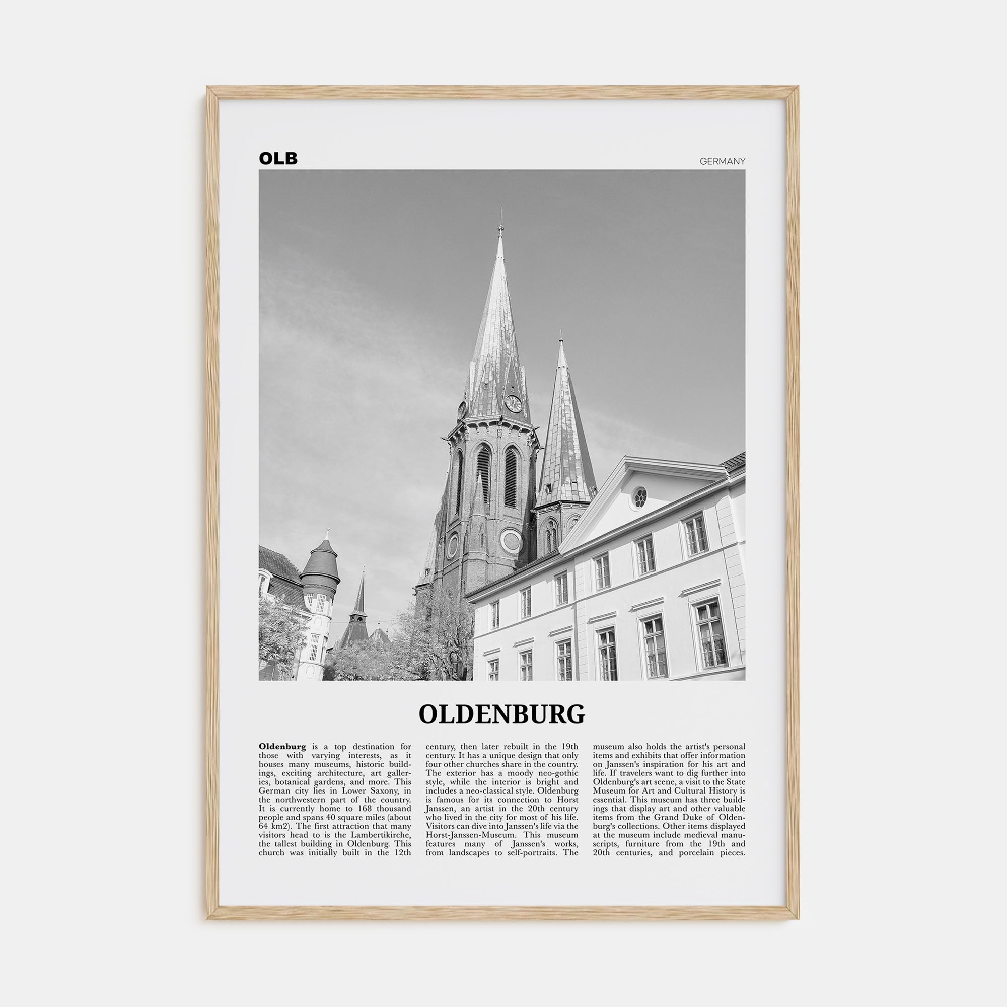 Oldenburg Travel B&W Poster