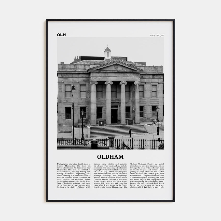 Oldham Travel B&W Poster