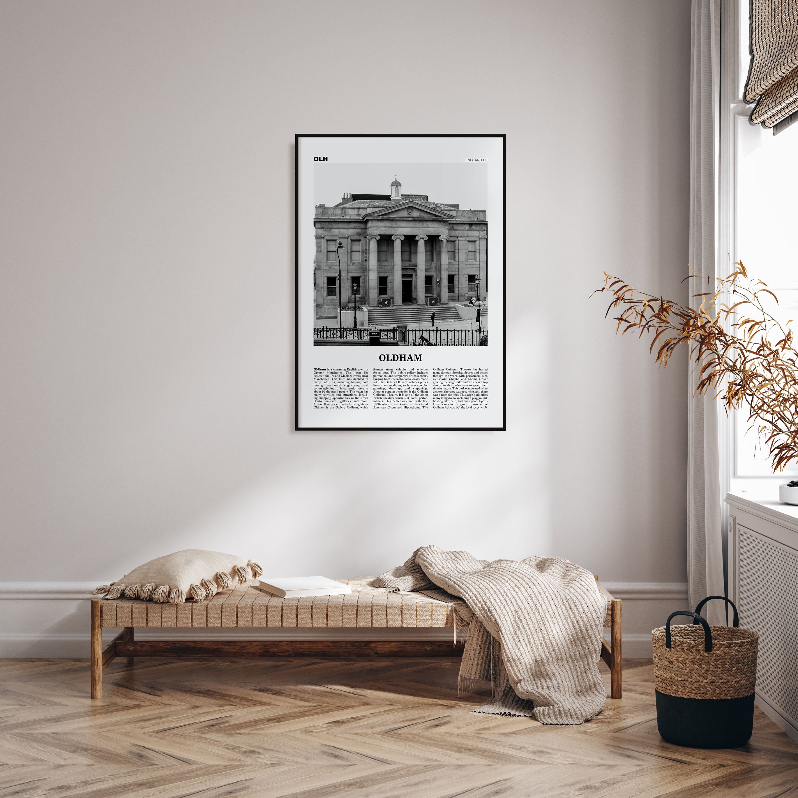 Oldham Travel B&W Poster