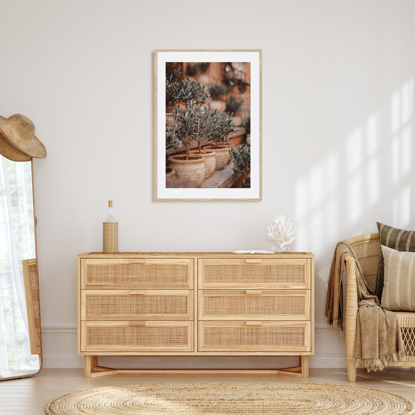 Olive Trees in Clay Pots Photo Color Poster