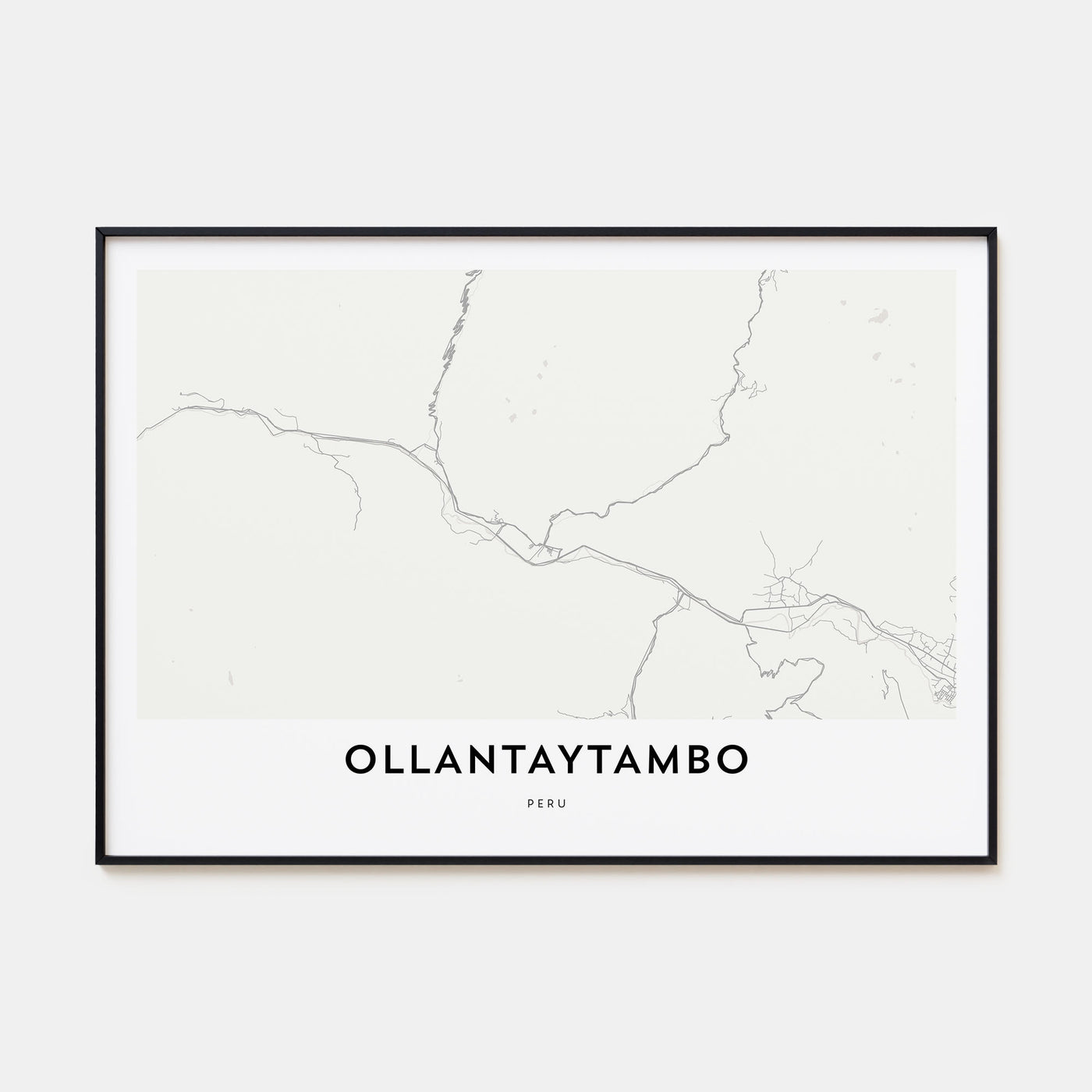 Ollantaytambo Map Landscape Poster