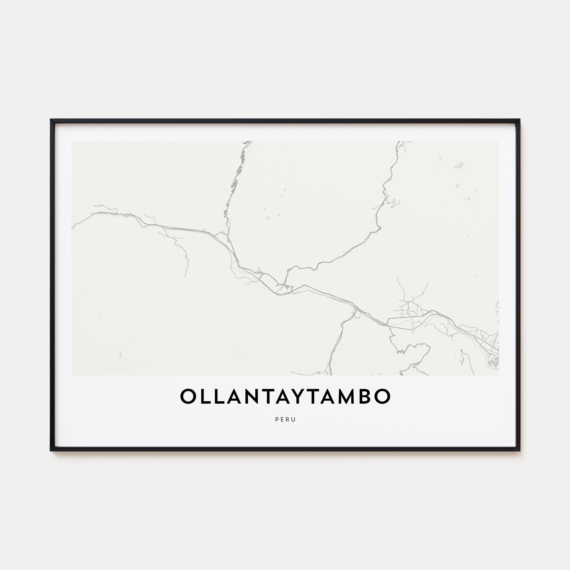Ollantaytambo Map Landscape Poster