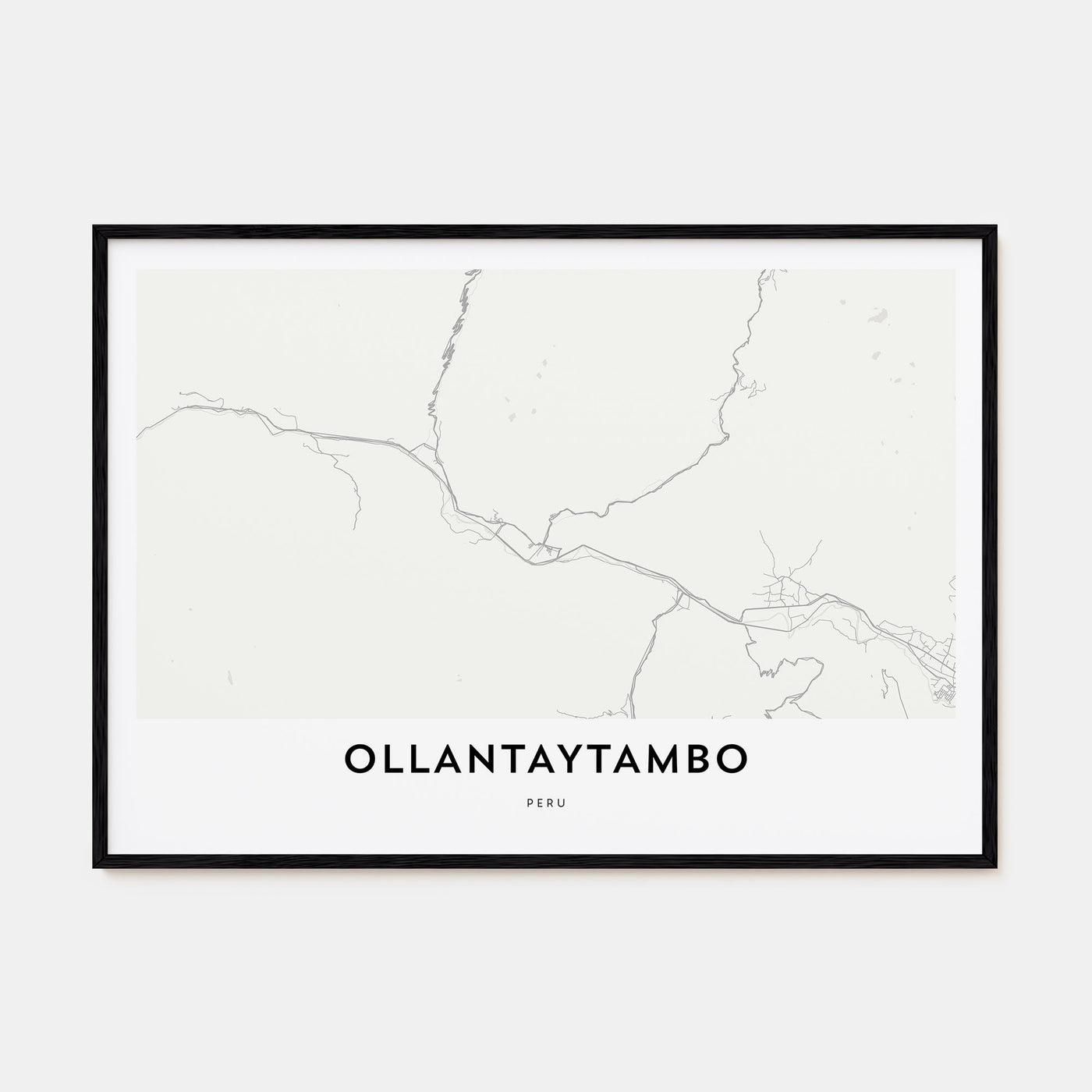 Ollantaytambo Map Landscape Poster