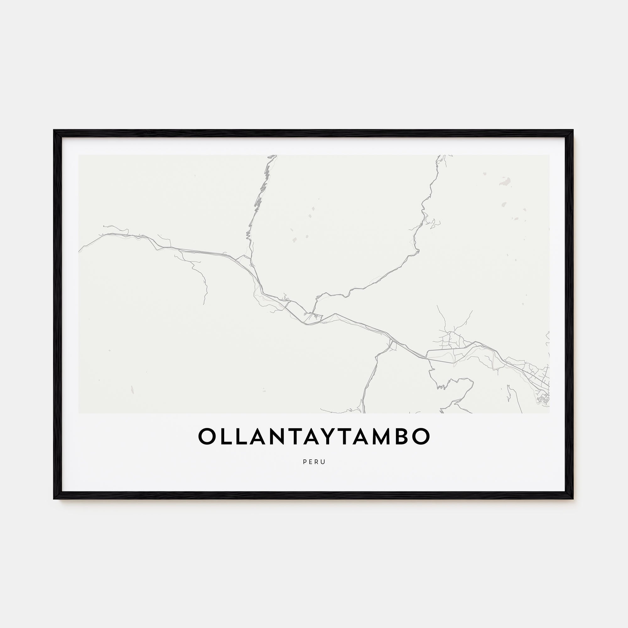 Ollantaytambo Map Landscape Poster