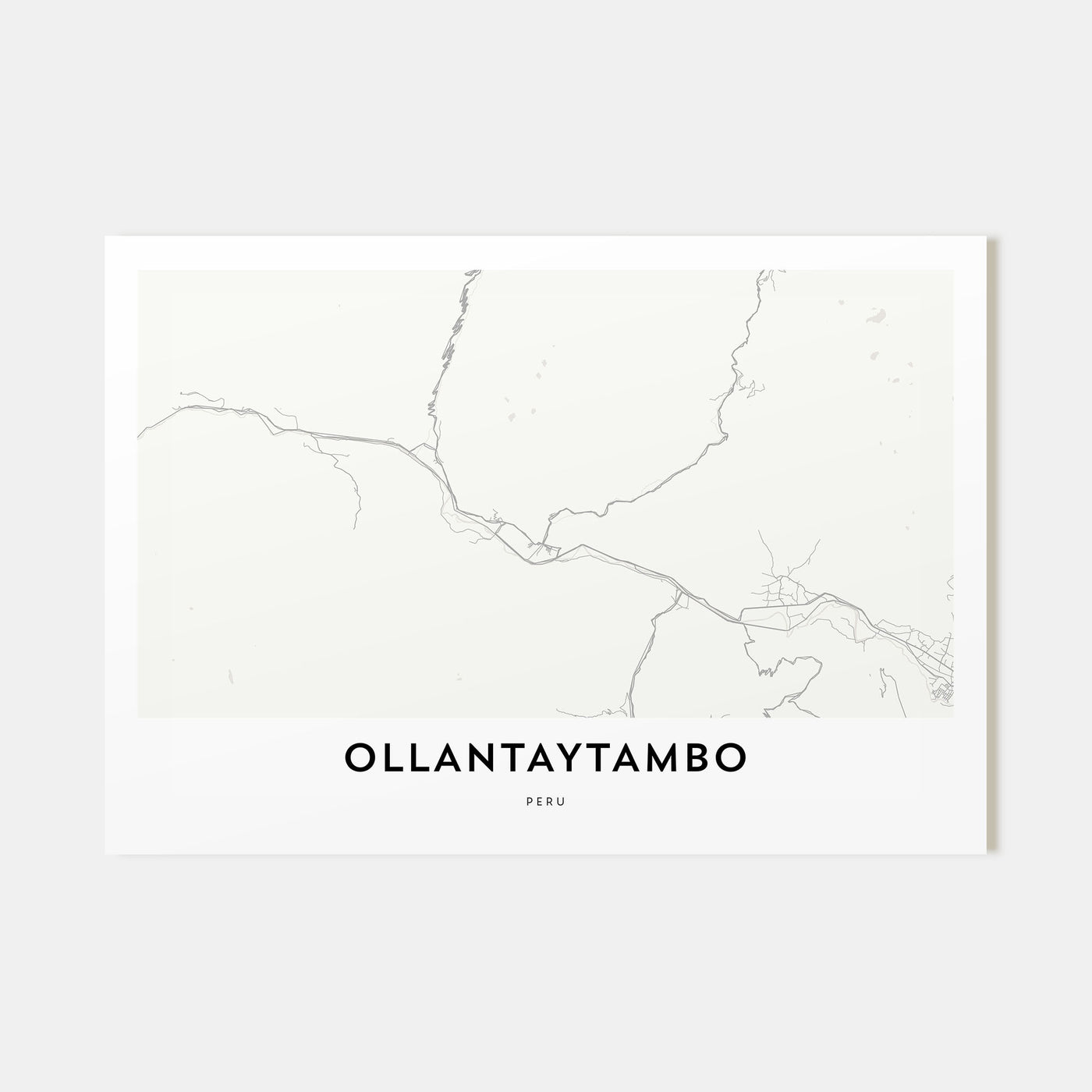 Ollantaytambo Map Landscape Poster