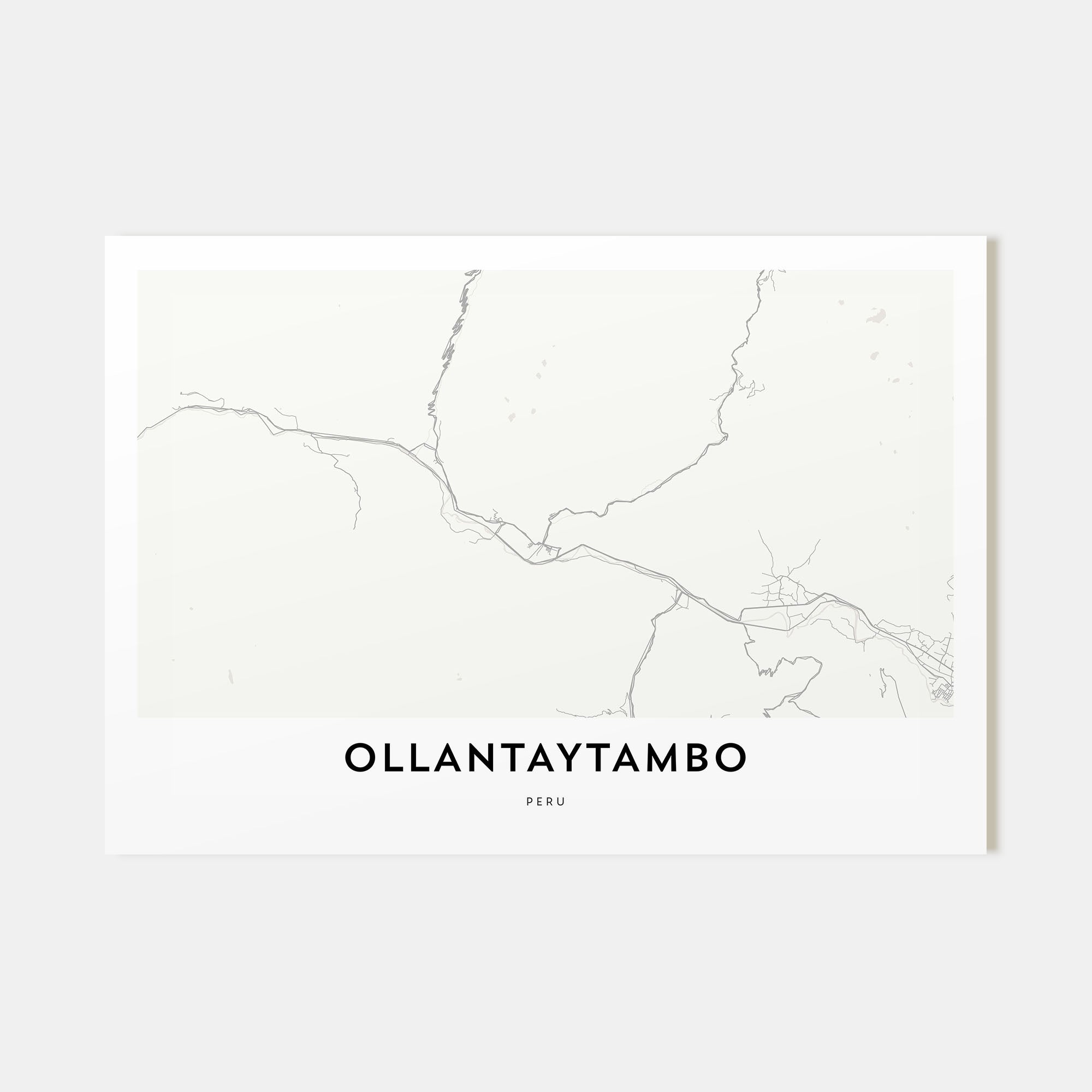 Ollantaytambo Map Landscape Poster