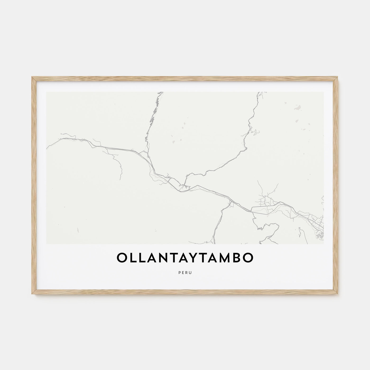 Ollantaytambo Map Landscape Poster