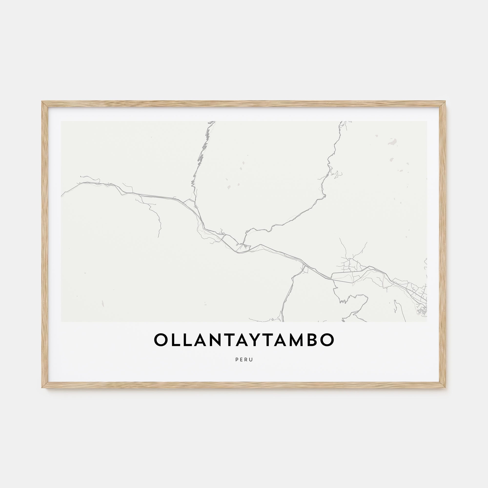 Ollantaytambo Map Landscape Poster