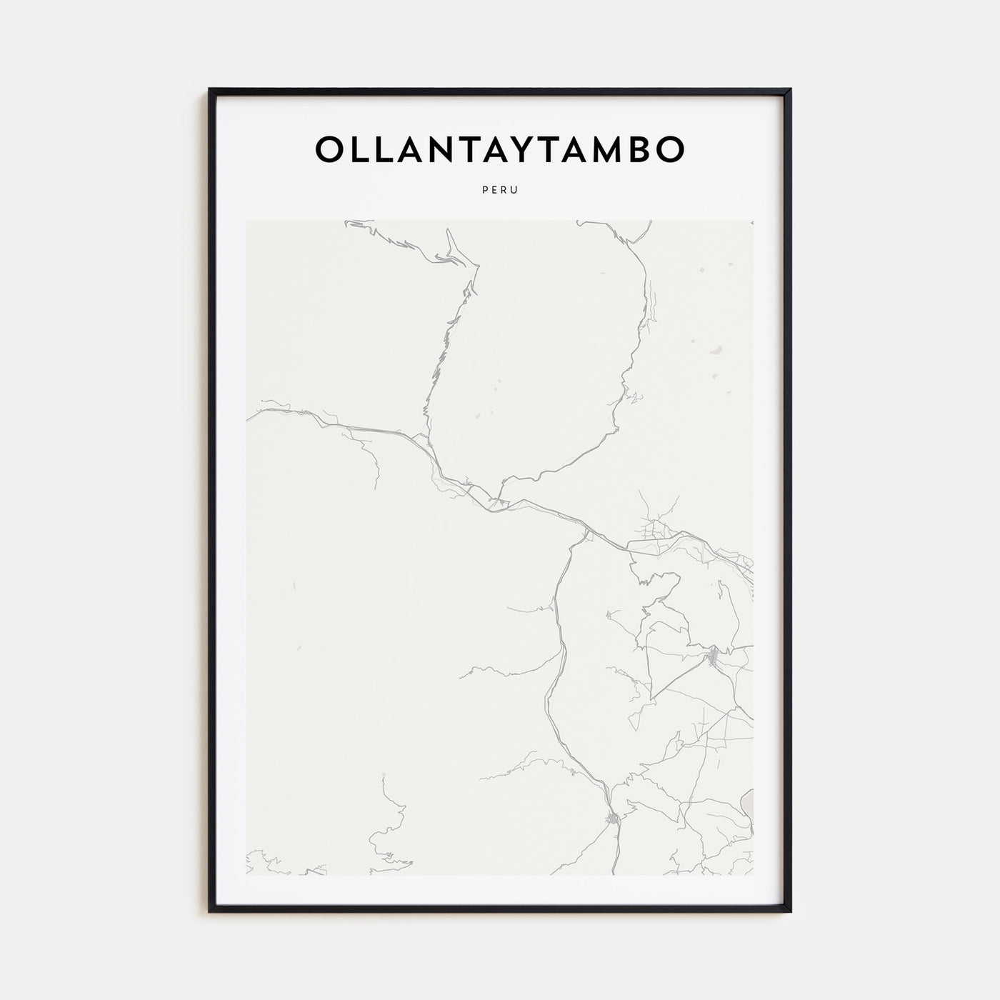 Ollantaytambo Map Portrait Poster