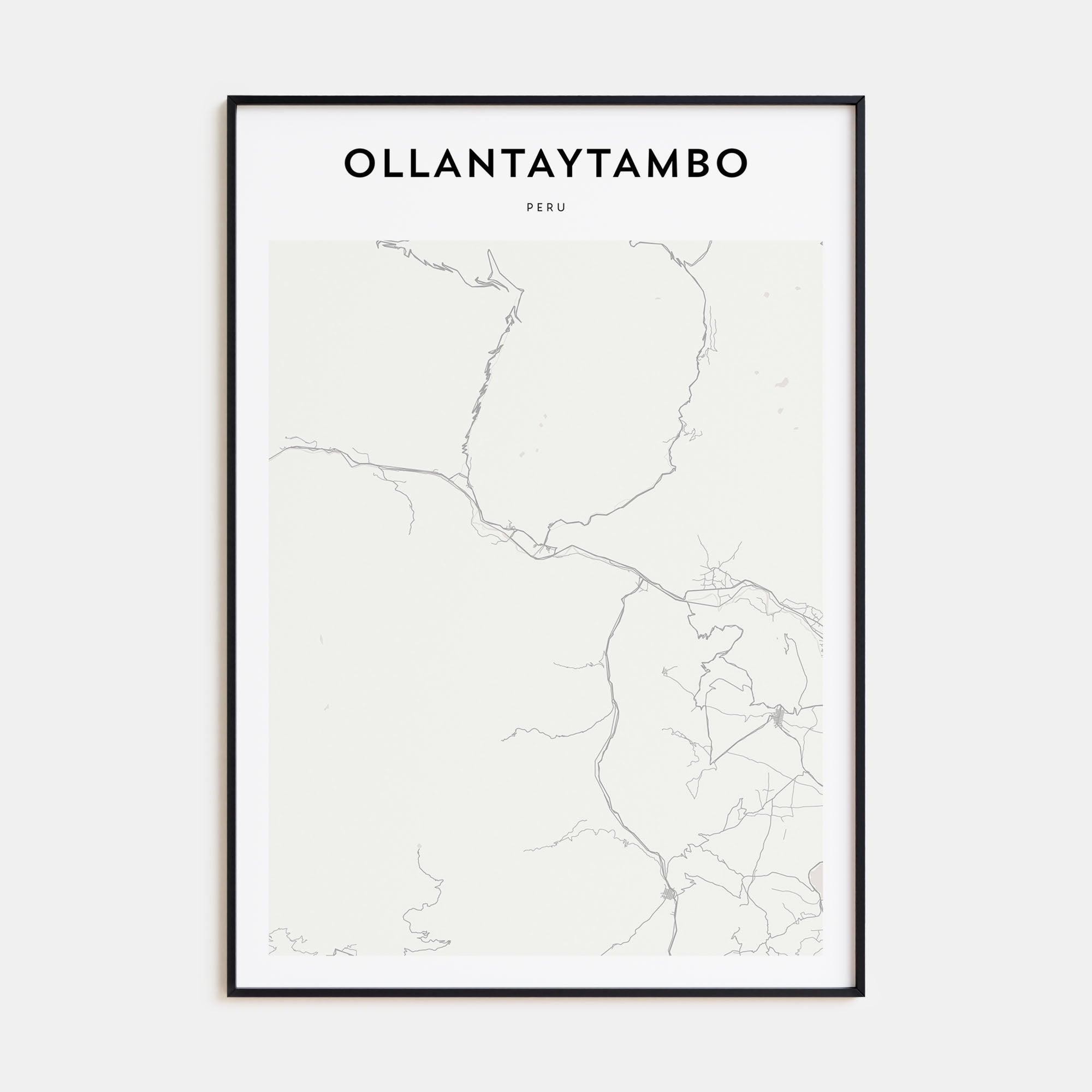 Ollantaytambo Map Portrait Poster
