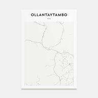 Ollantaytambo Map Portrait Poster