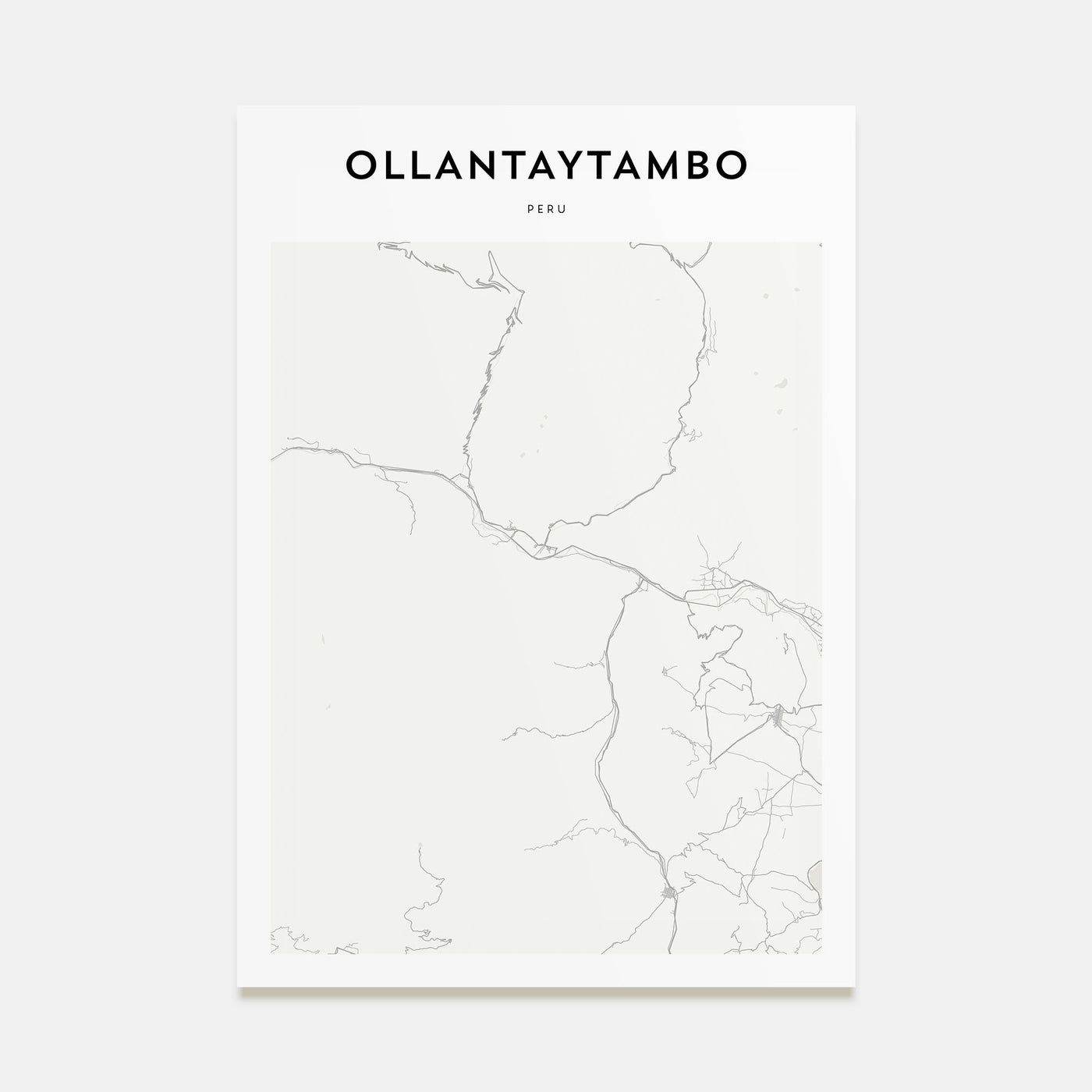 Ollantaytambo Map Portrait Poster
