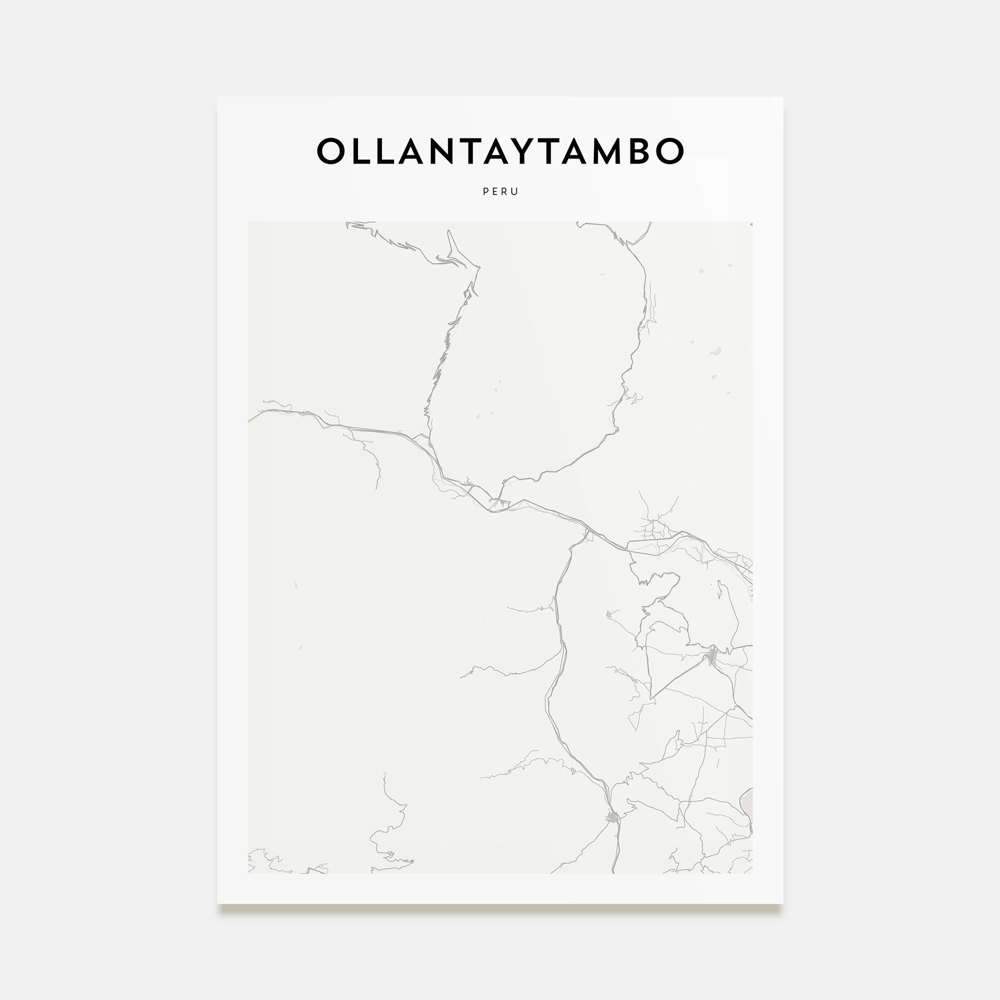 Ollantaytambo Map Portrait Poster