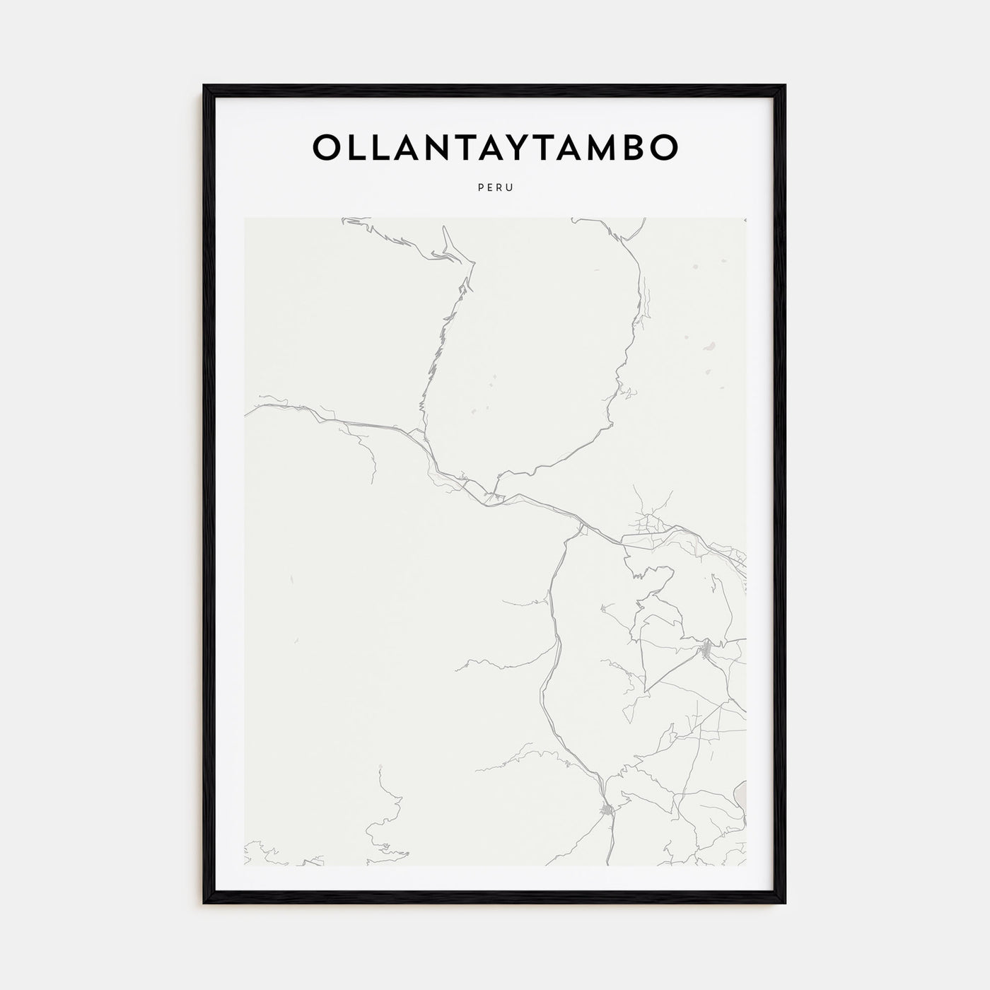 Ollantaytambo Map Portrait Poster