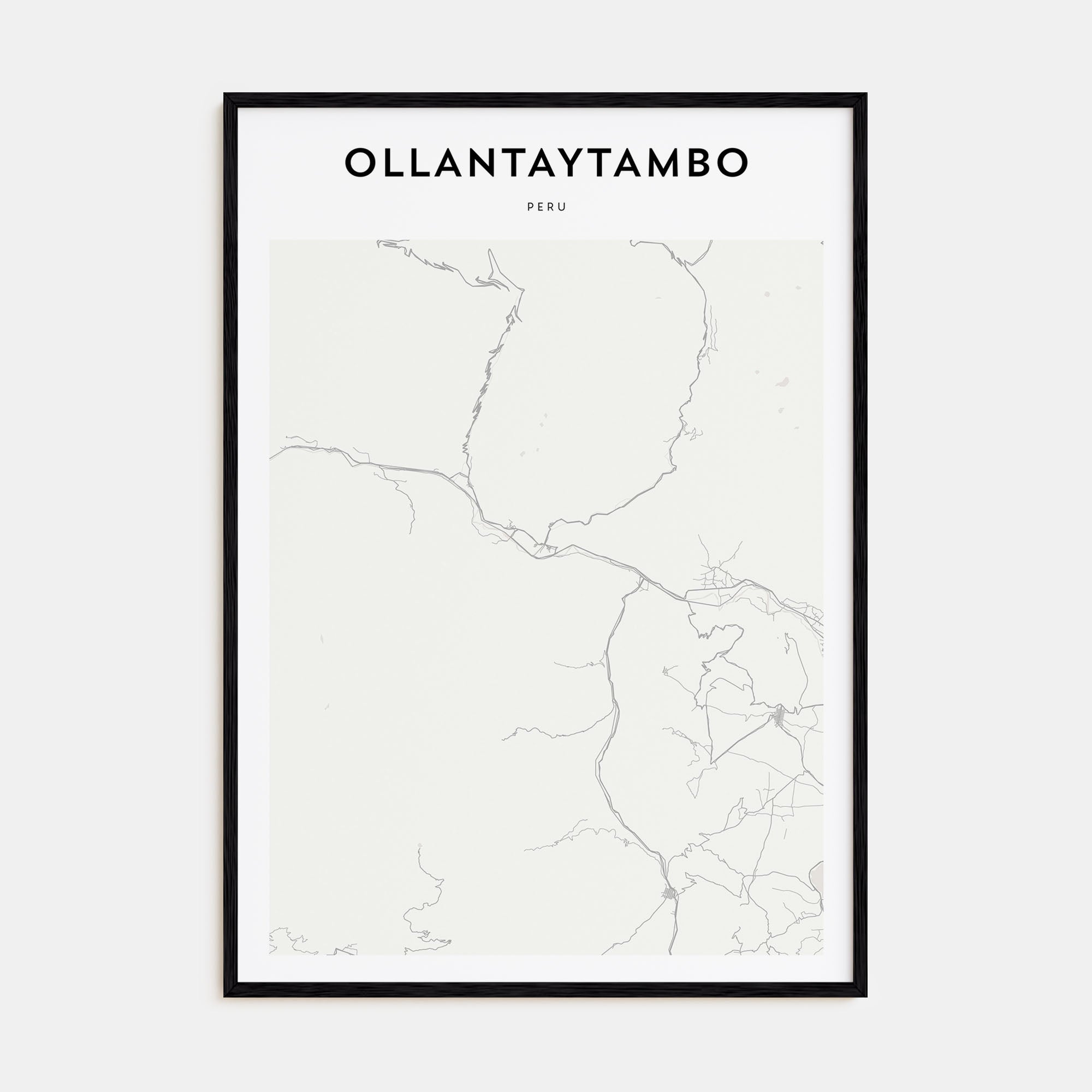 Ollantaytambo Map Portrait Poster