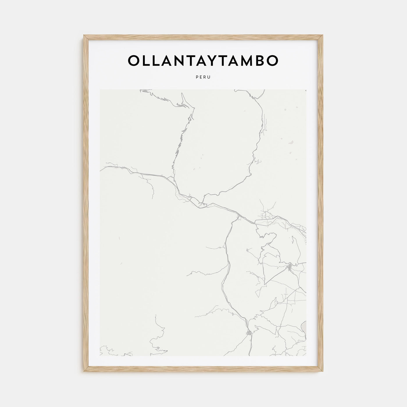 Ollantaytambo Map Portrait Poster