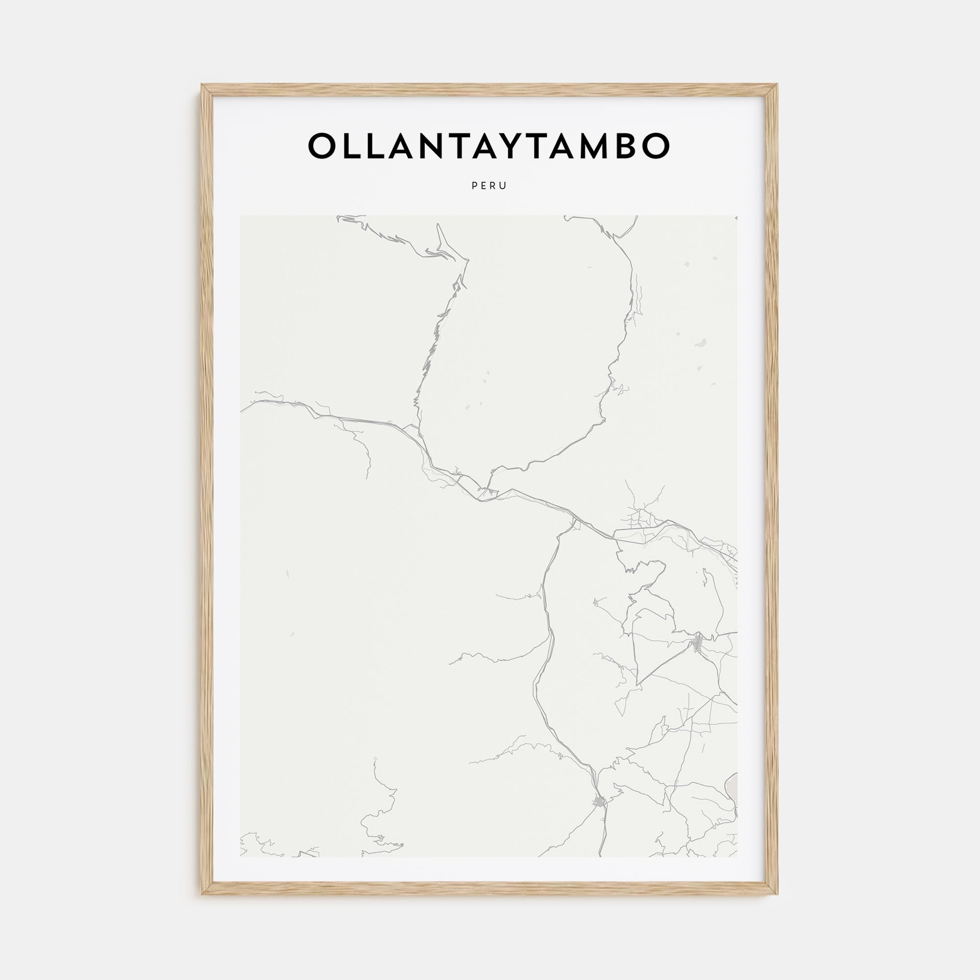 Ollantaytambo Map Portrait Poster
