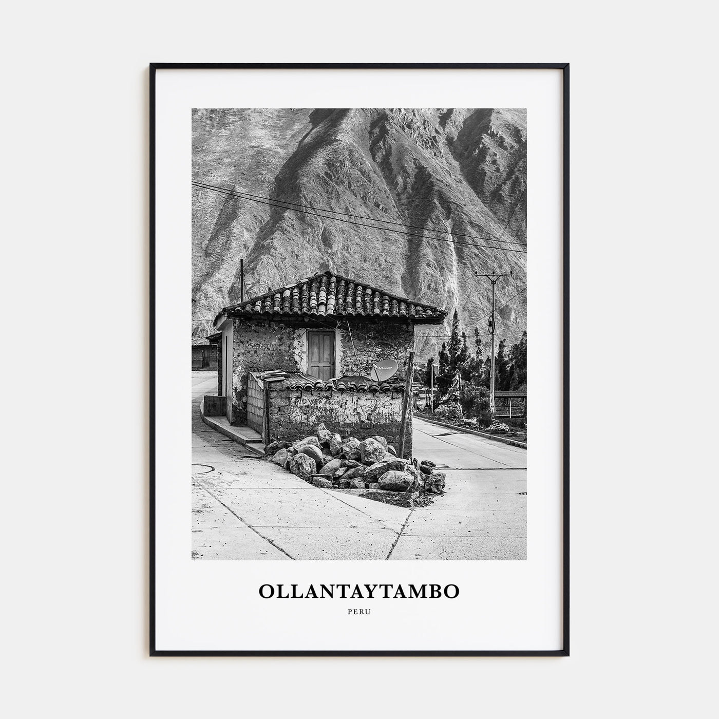 Ollantaytambo Portrait B&W Poster