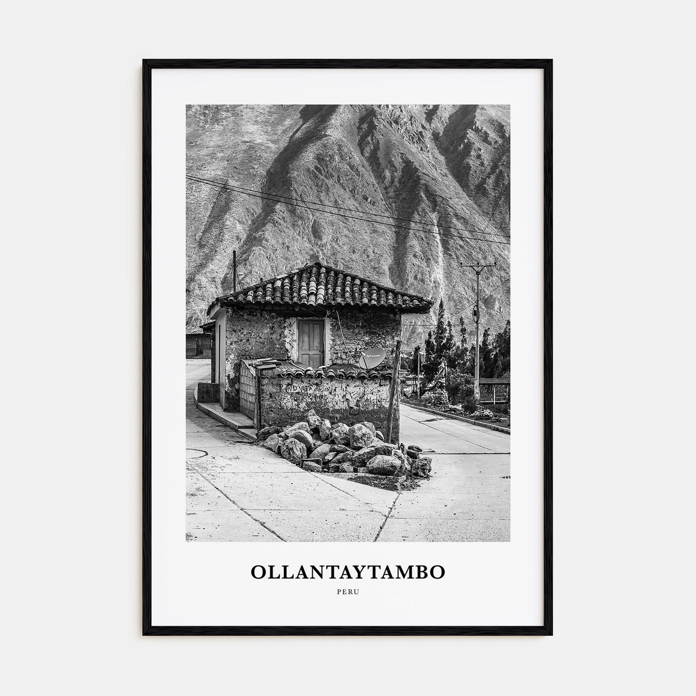 Ollantaytambo Portrait B&W Poster