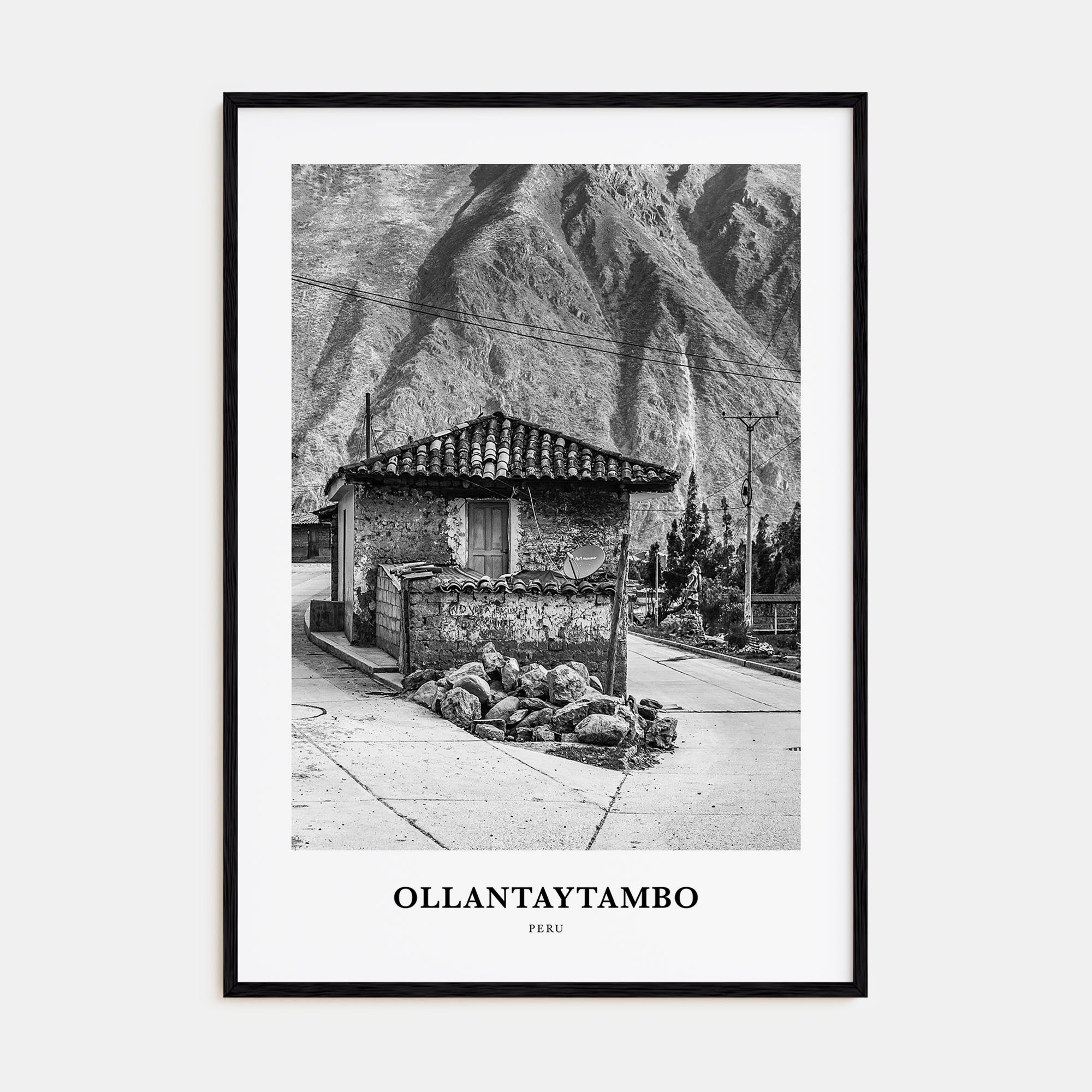 Ollantaytambo Portrait B&W Poster