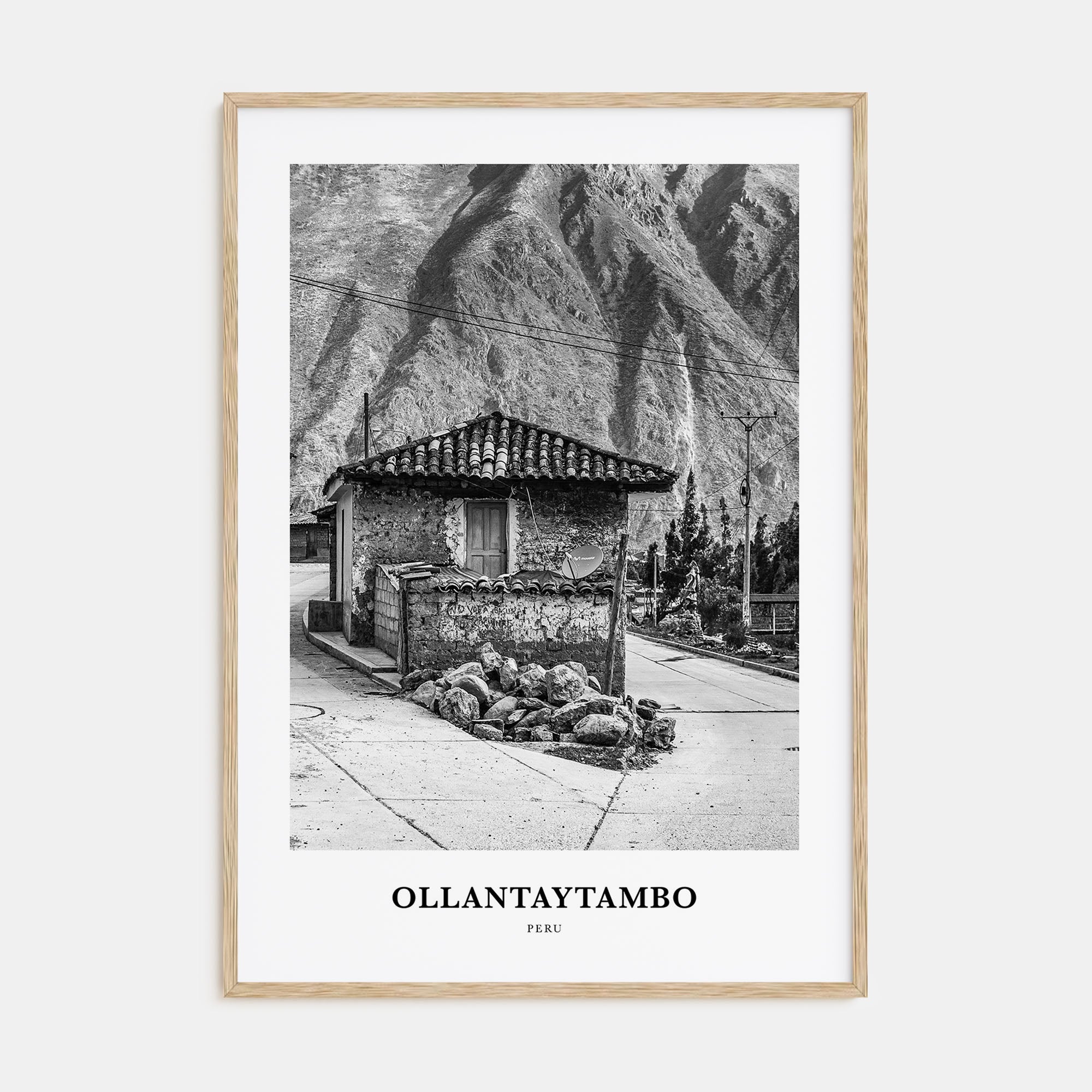 Ollantaytambo Portrait B&W Poster