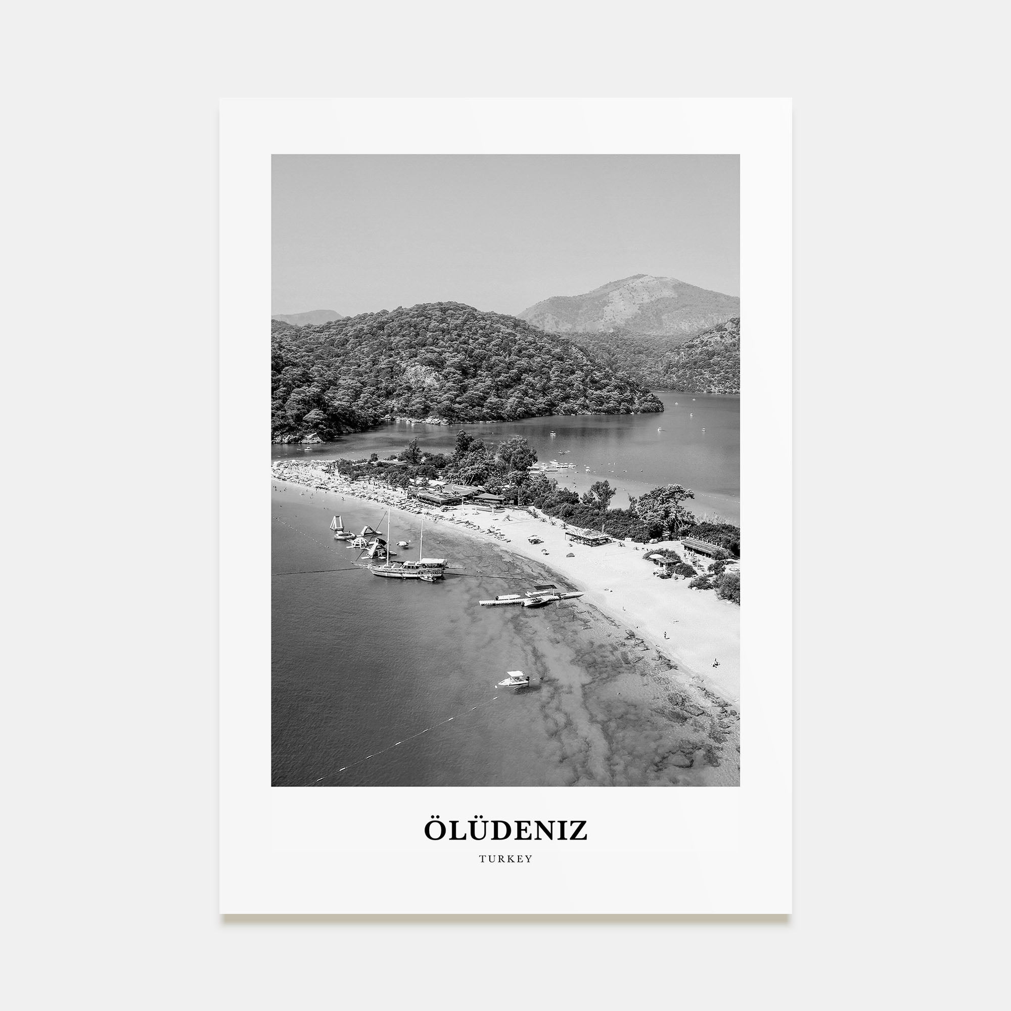 Ölüdeniz Portrait B&W Poster