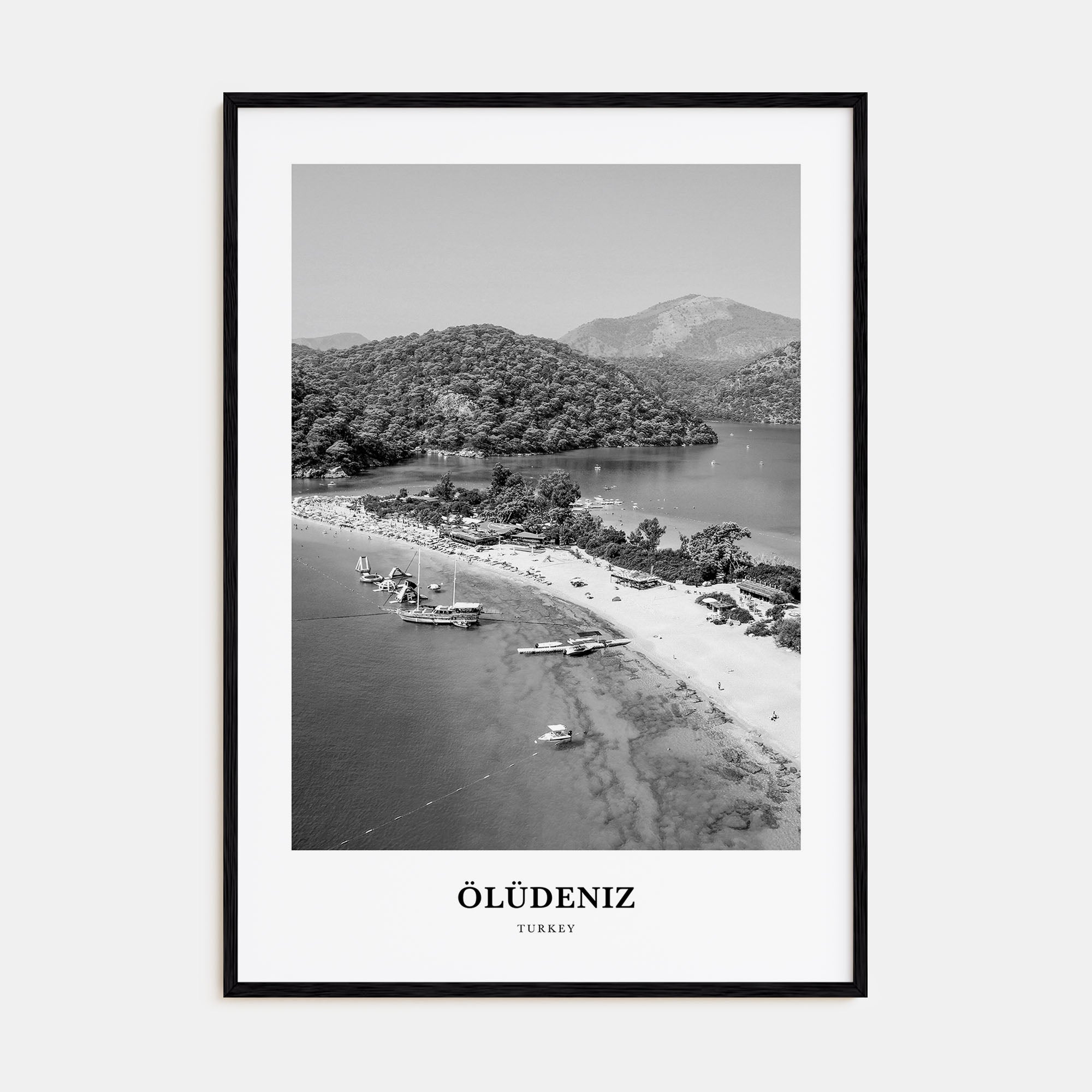 Ölüdeniz Portrait B&W Poster