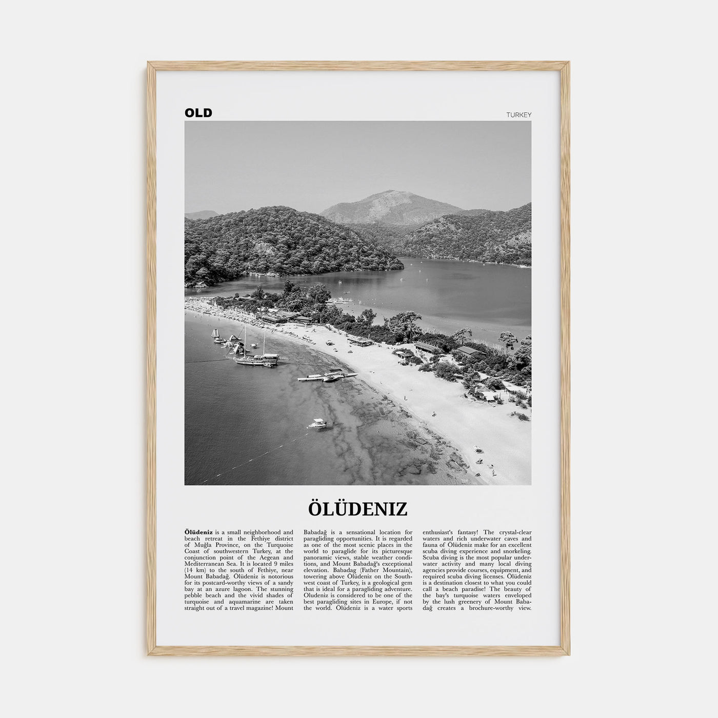 Ölüdeniz Travel B&W Poster