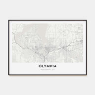 Olympia Map Landscape Poster