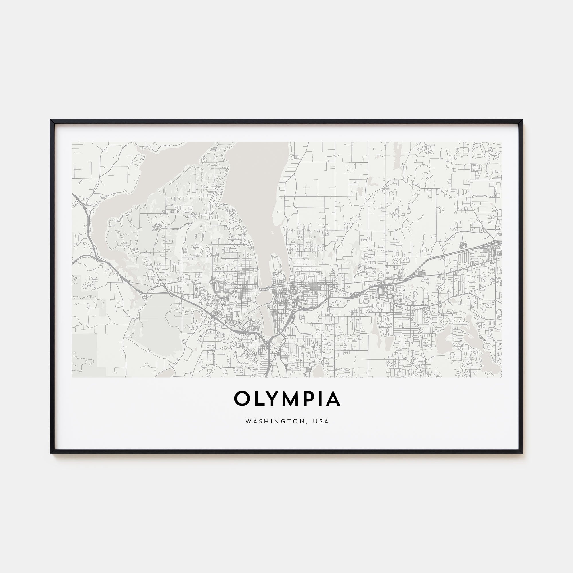 Olympia Map Landscape Poster