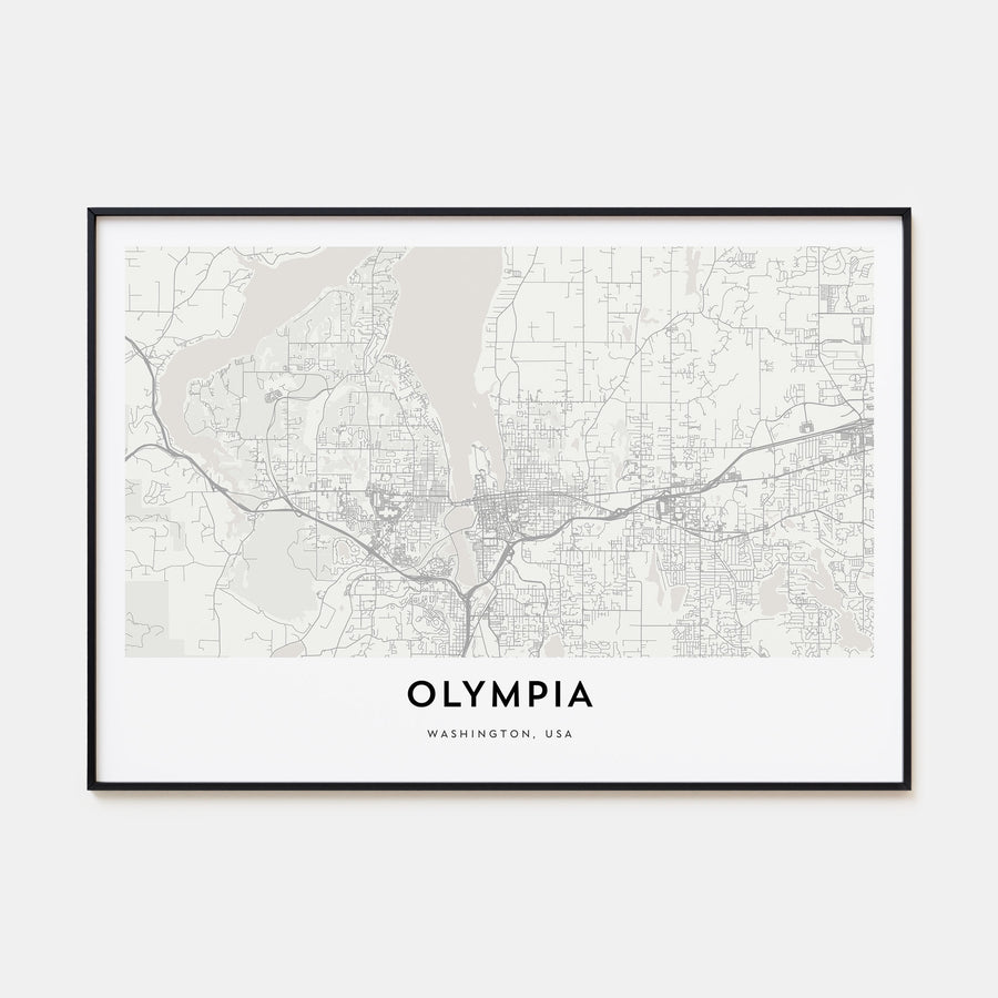 Olympia Map Landscape Poster