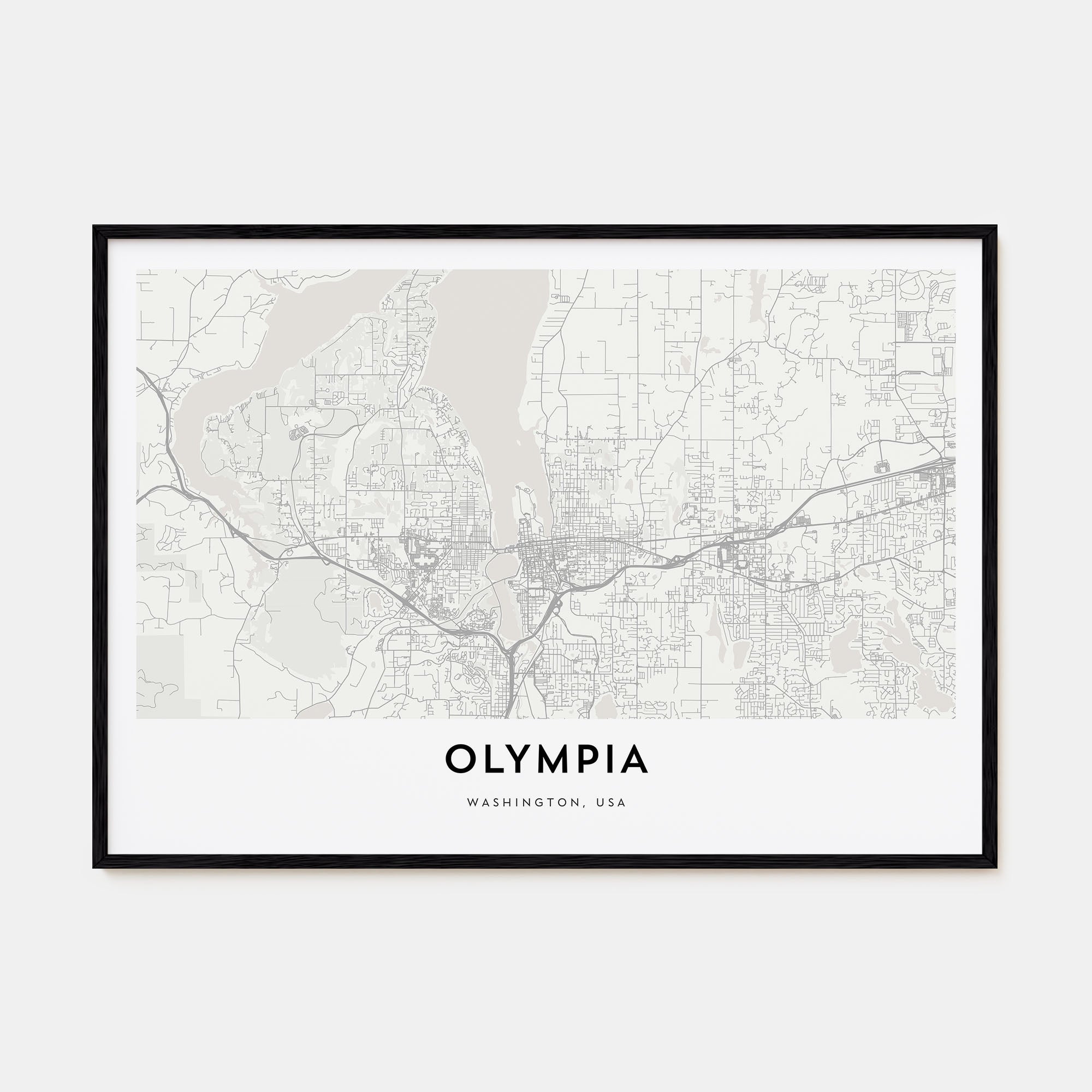 Olympia Map Landscape Poster