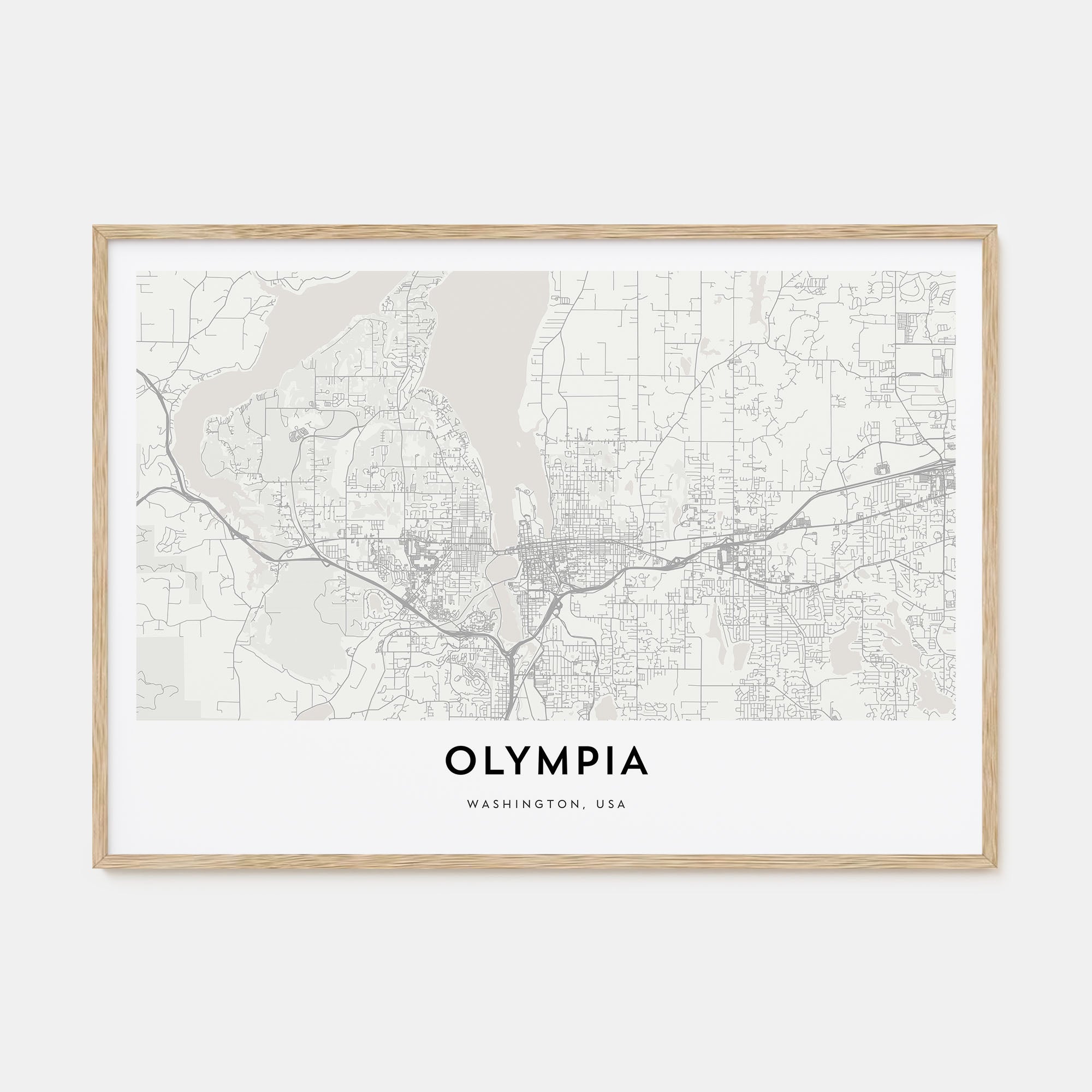 Olympia Map Landscape Poster