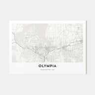 Olympia Map Landscape Poster