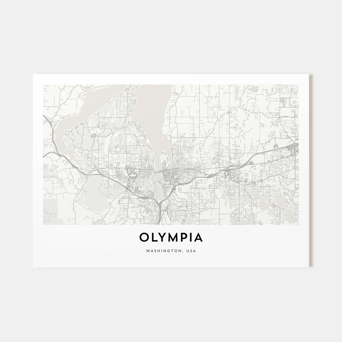 Olympia Map Landscape Poster