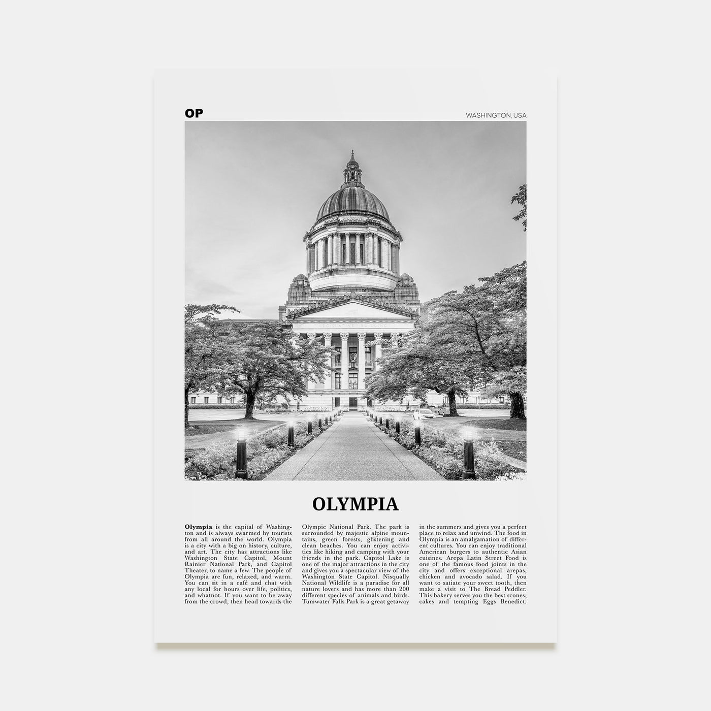 Olympia Travel B&W No 1 Poster