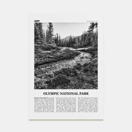 Olympic National Park Travel B&W Poster