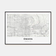 Omaha Map Landscape Poster