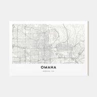 Omaha Map Landscape Poster