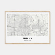 Omaha Map Landscape Poster