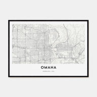 Omaha Map Landscape Poster