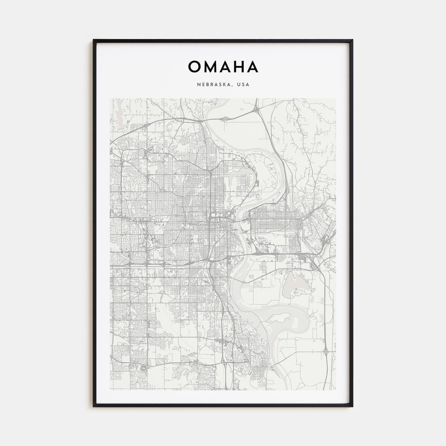 Omaha Map Portrait Poster