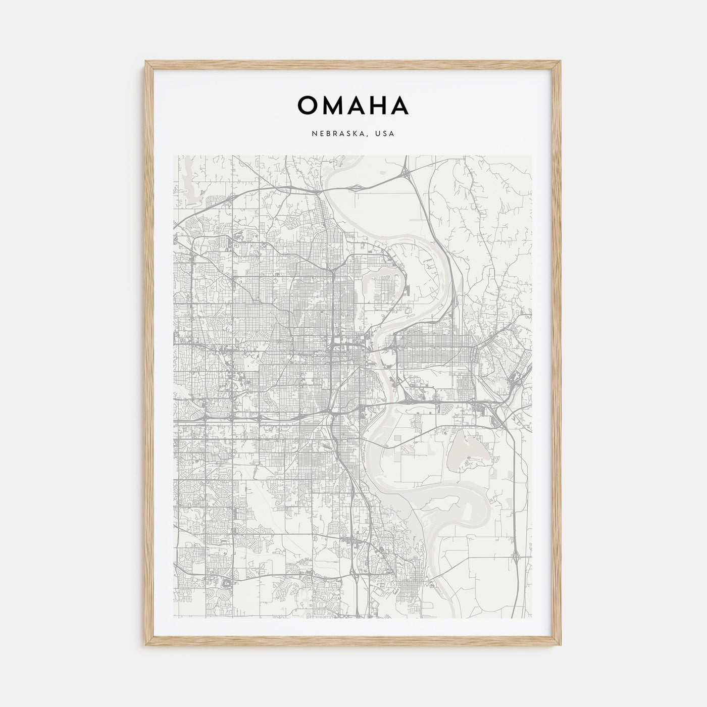 Omaha Map Portrait Poster