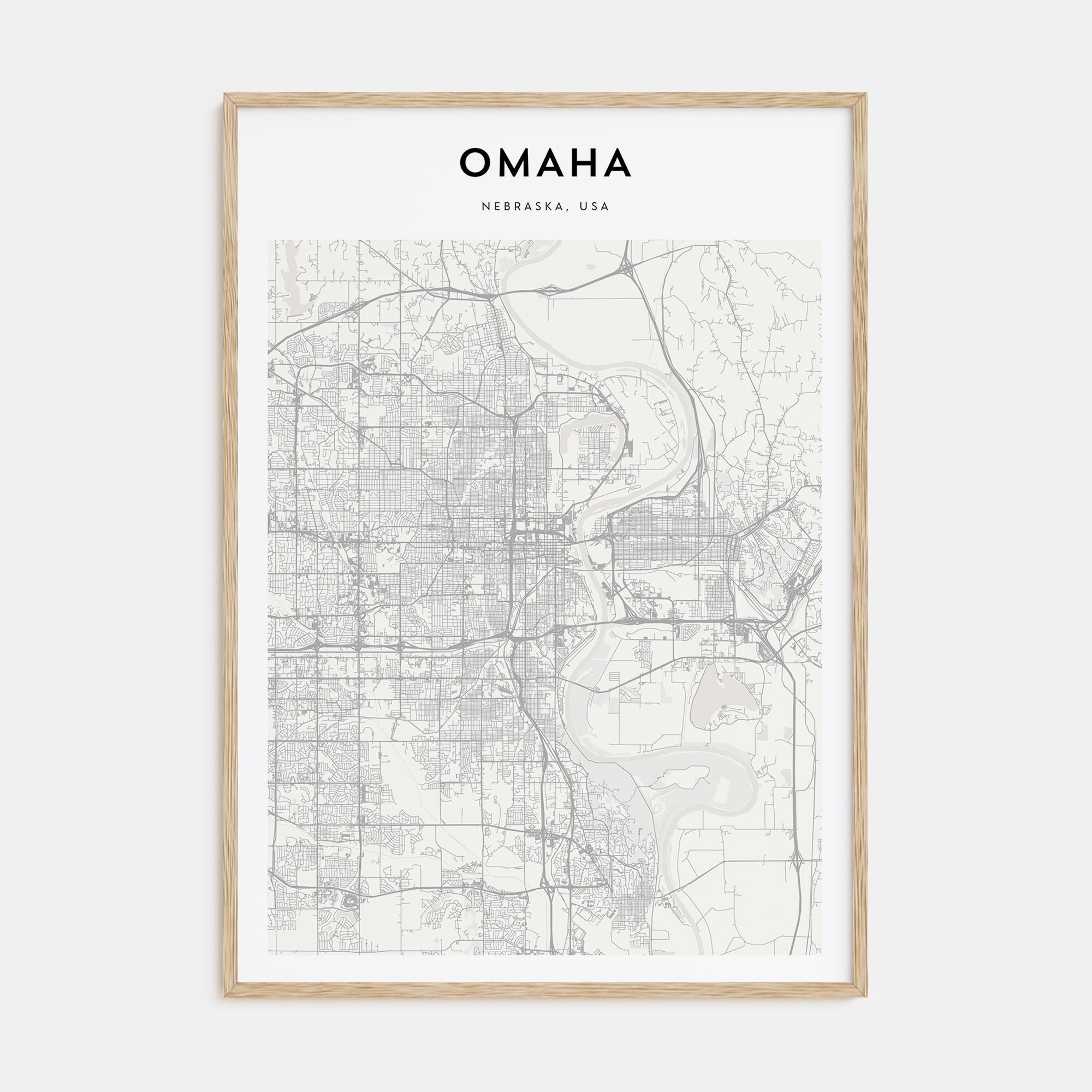 Omaha Map Portrait Poster