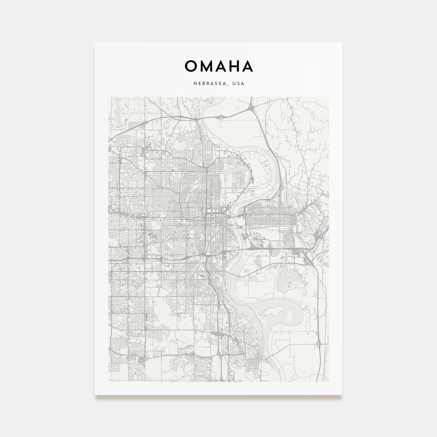 Omaha Map Portrait Poster