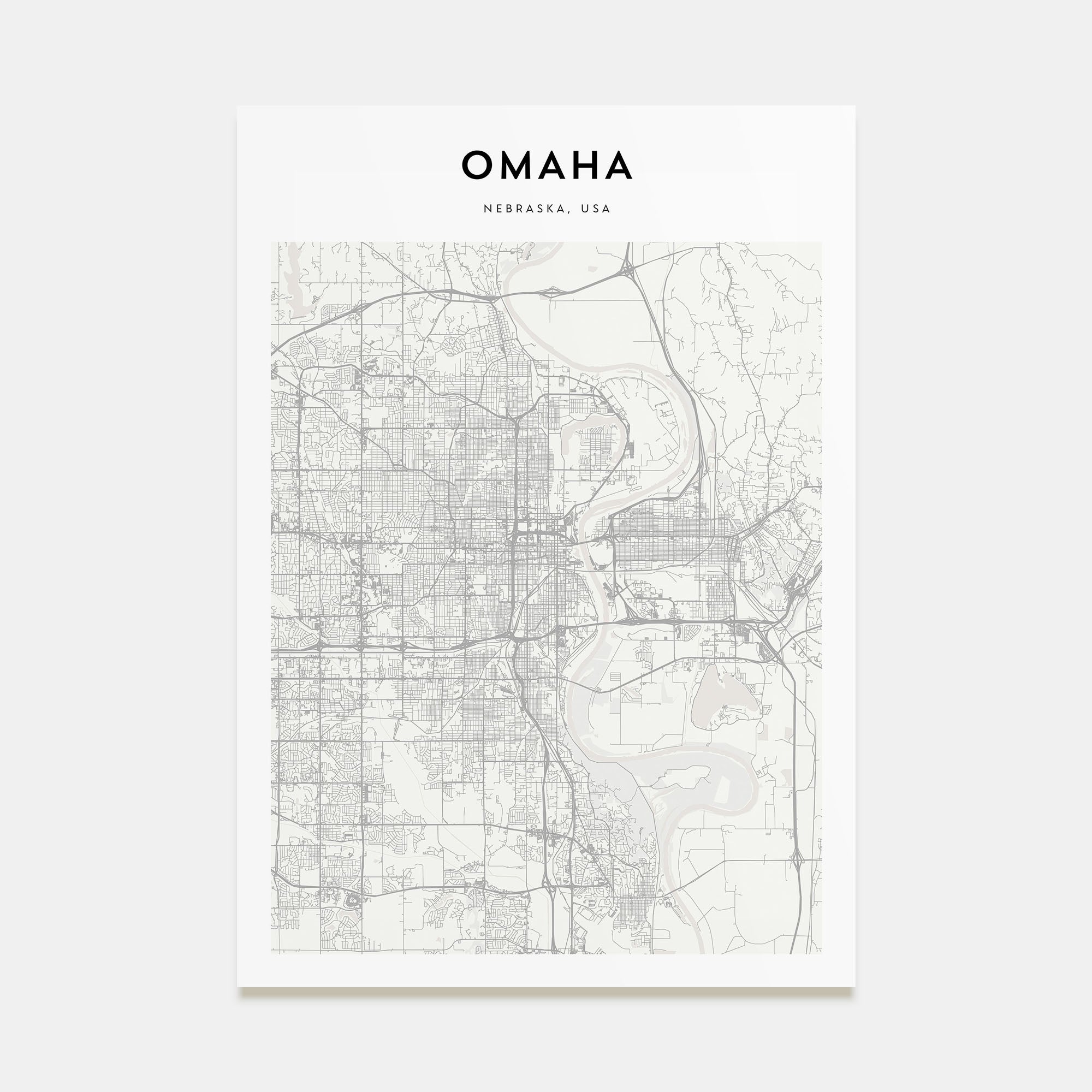 Omaha Map Portrait Poster