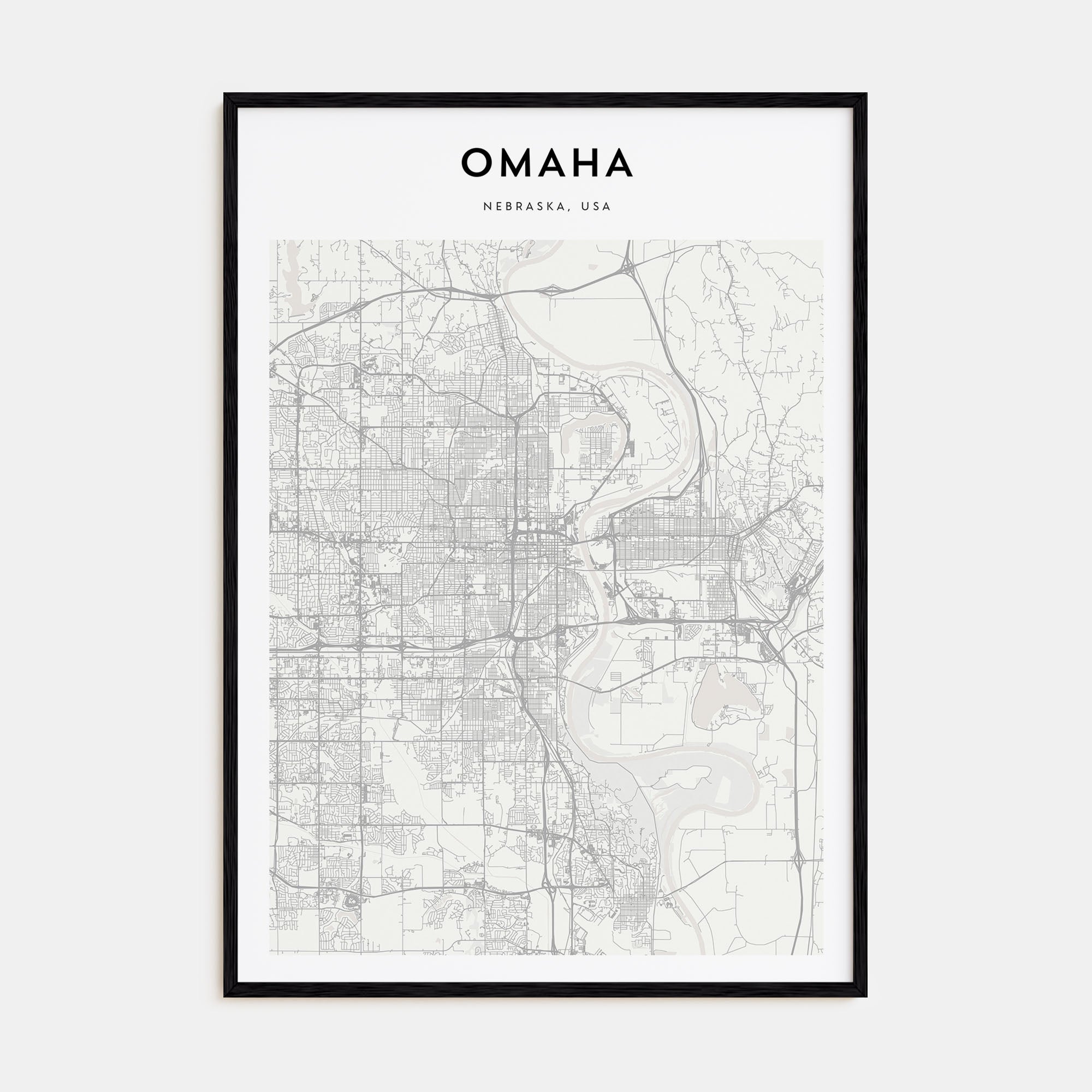 Omaha Map Portrait Poster