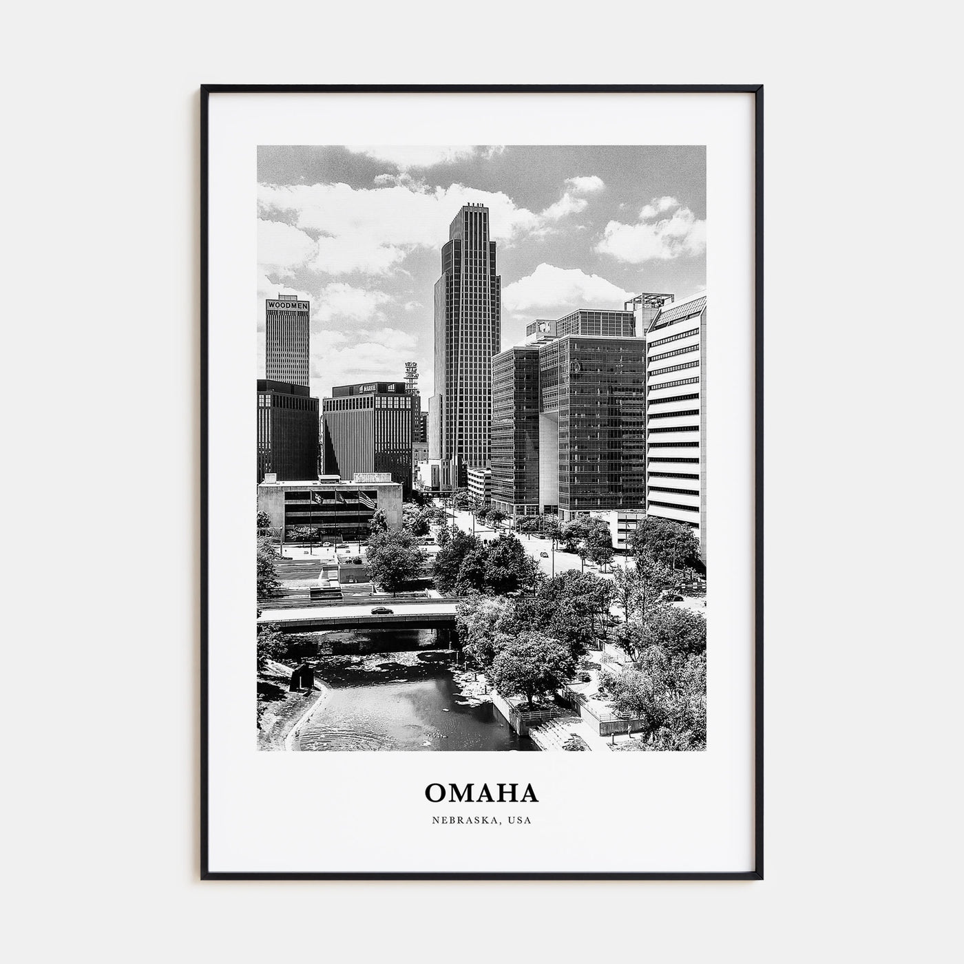 Omaha Portrait B&W No 2 Poster